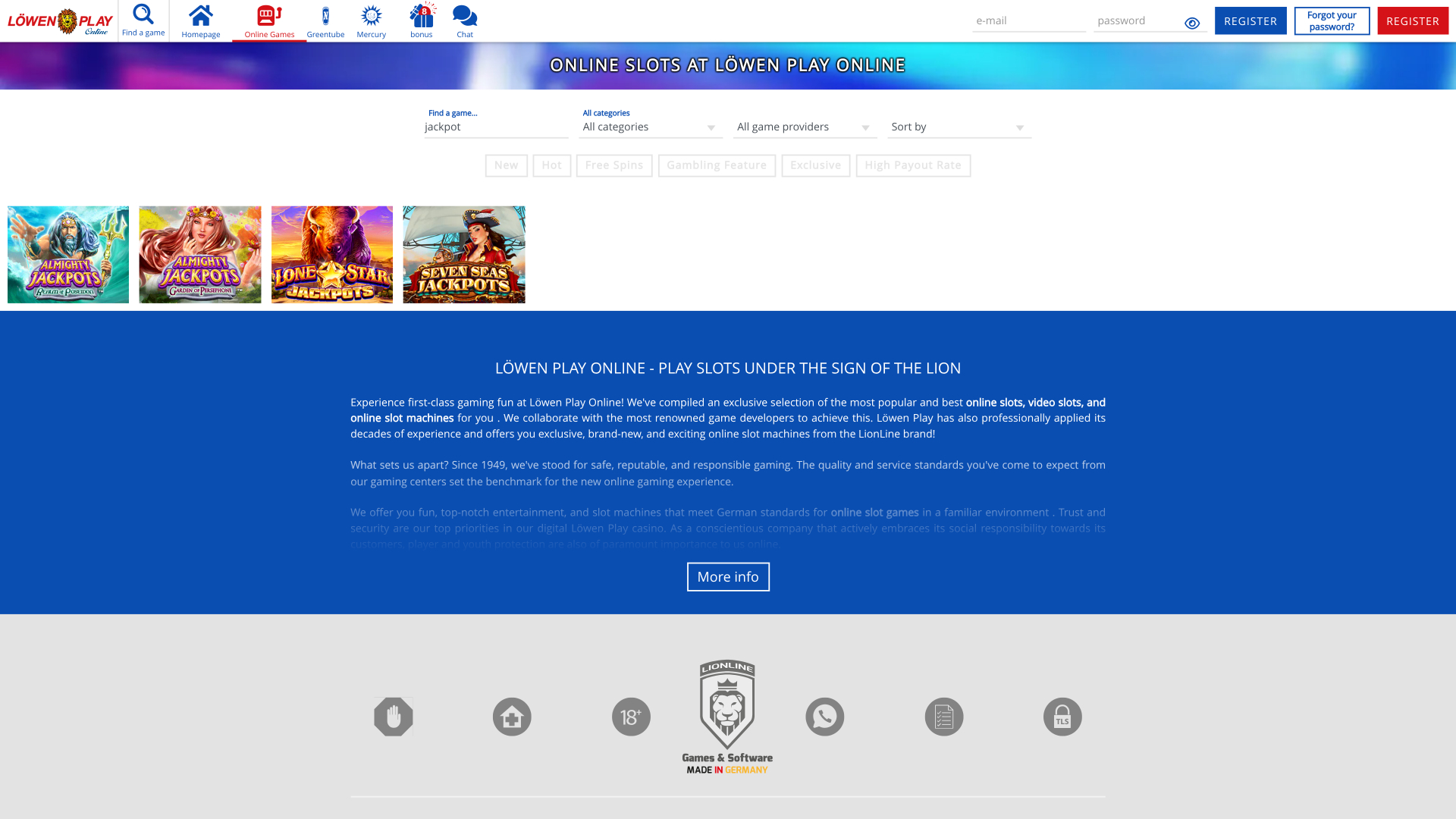 Jackpot de escritorio de Lowen Play