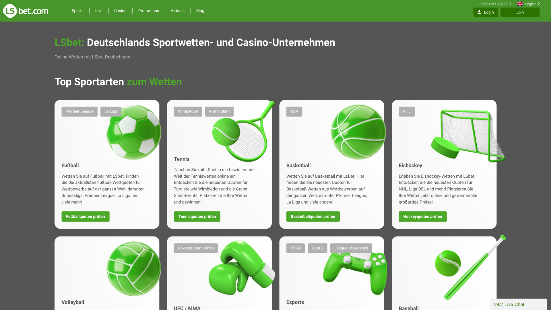LSbet Casino Desktop-Startseite