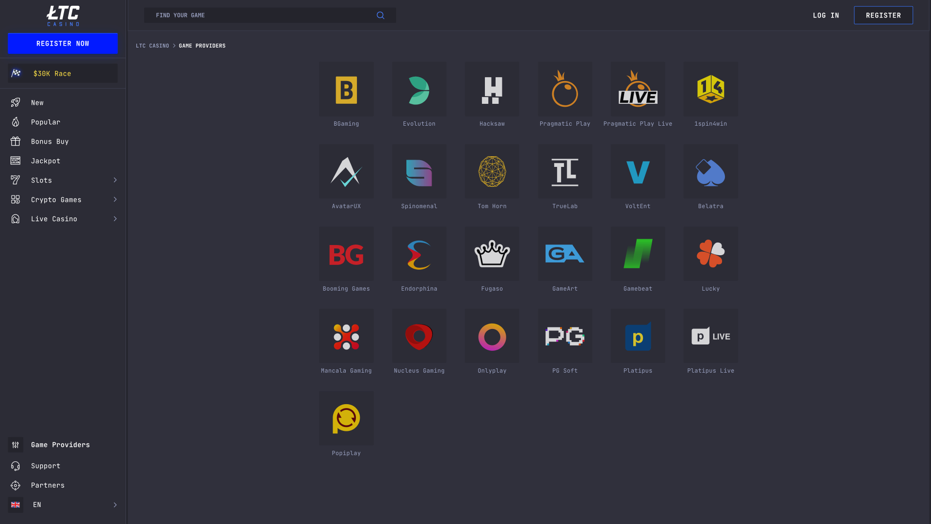 Développeurs de jeux de casino pour ordinateur LTC