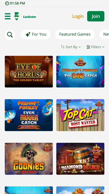 Jackpot mobile du casino Luckster