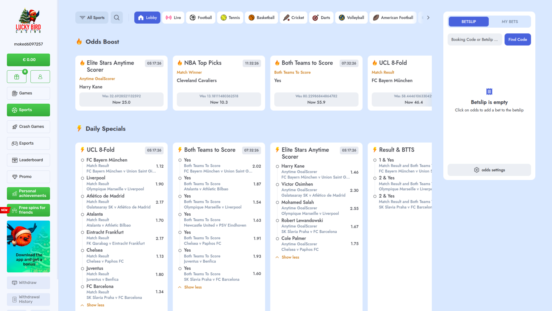 Lucky Bird Casino Deportes de escritorio