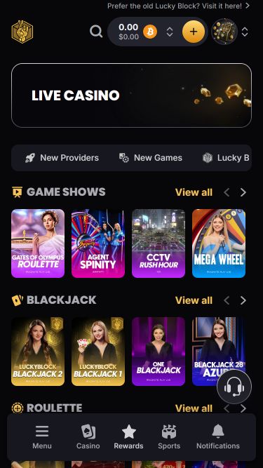 Crupier en Vivo de Lucky Block Casino para Móvil