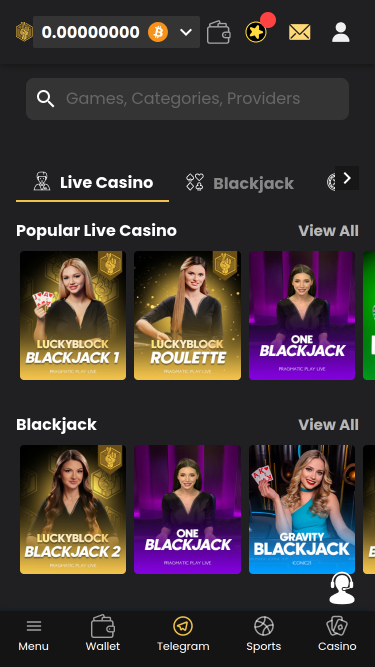 Lucky Block Casino Mobile Croupier en direct