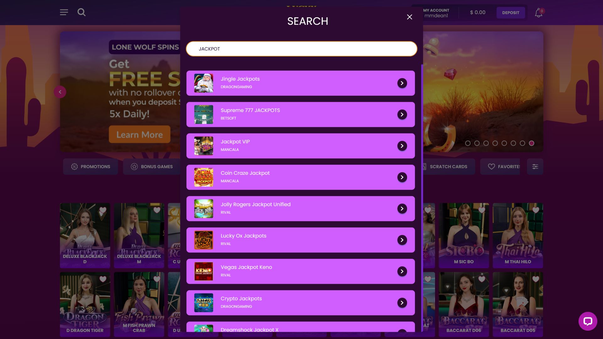 Джекпот казино Lucky Bonanza для настольных компьютеров