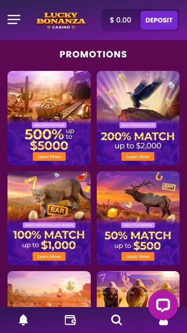 Мобильные акции казино Lucky Bonanza