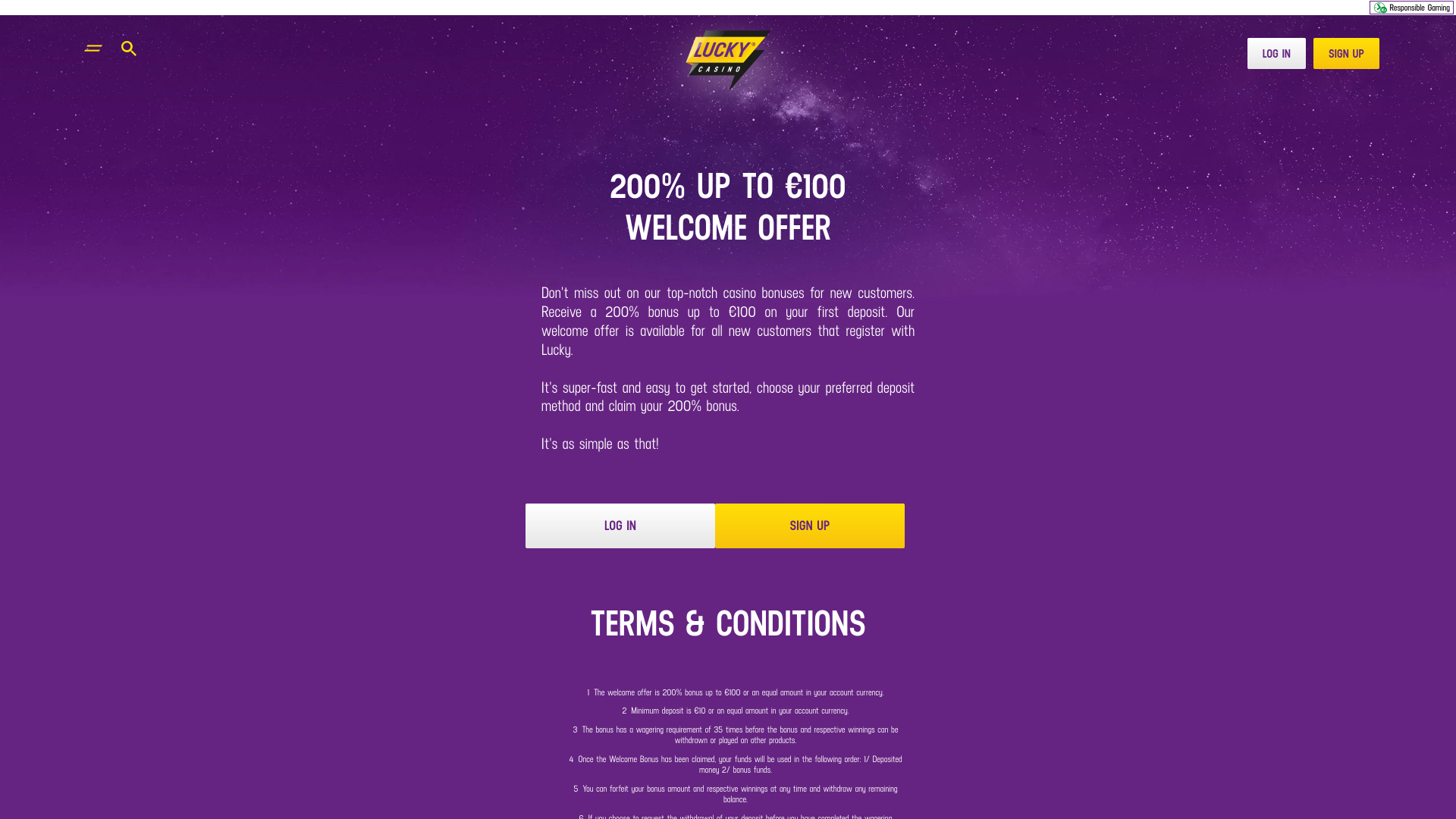 Promotions Lucky Casino sur ordinateur