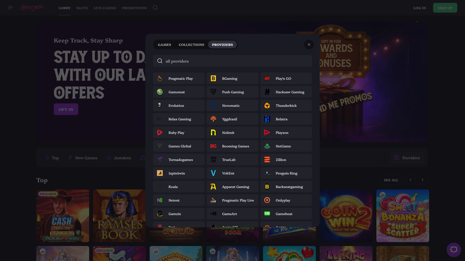 Entwickler des Desktop-Spiels Lucky Circus Casino
