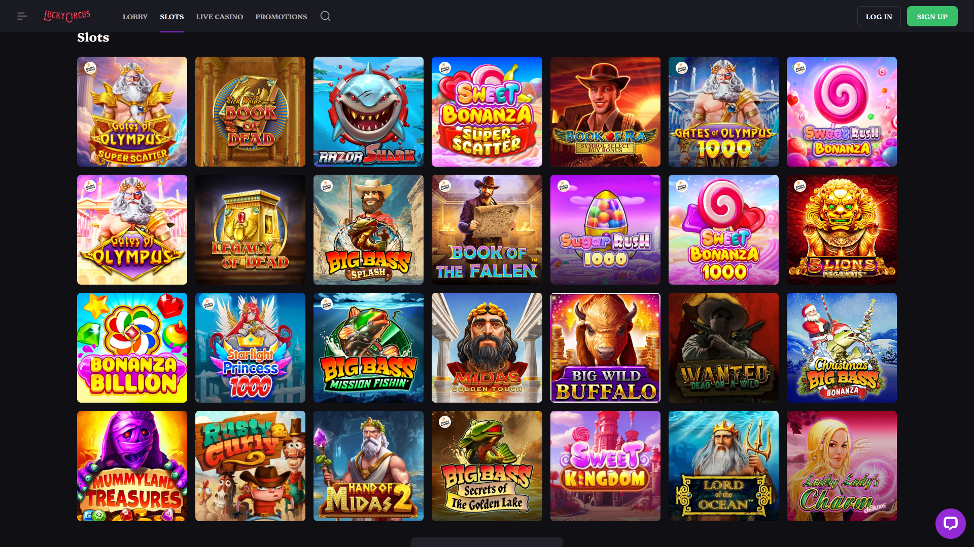 Lucky Circus Casino Desktop-Spiele