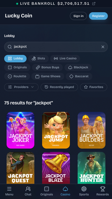 Lucky Coin Casino Mobile Jackpot