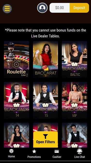 Crupier en Vivo de Lucky Creek Casino para Móvil