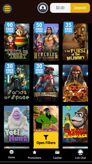 Lucky Creek Casino Mobile Games