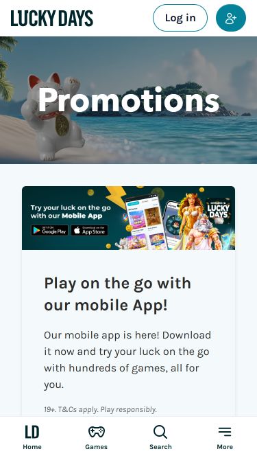 Promotions mobiles du casino Lucky Days