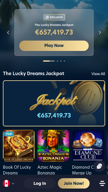 Jackpot mobile du casino Lucky Dreams