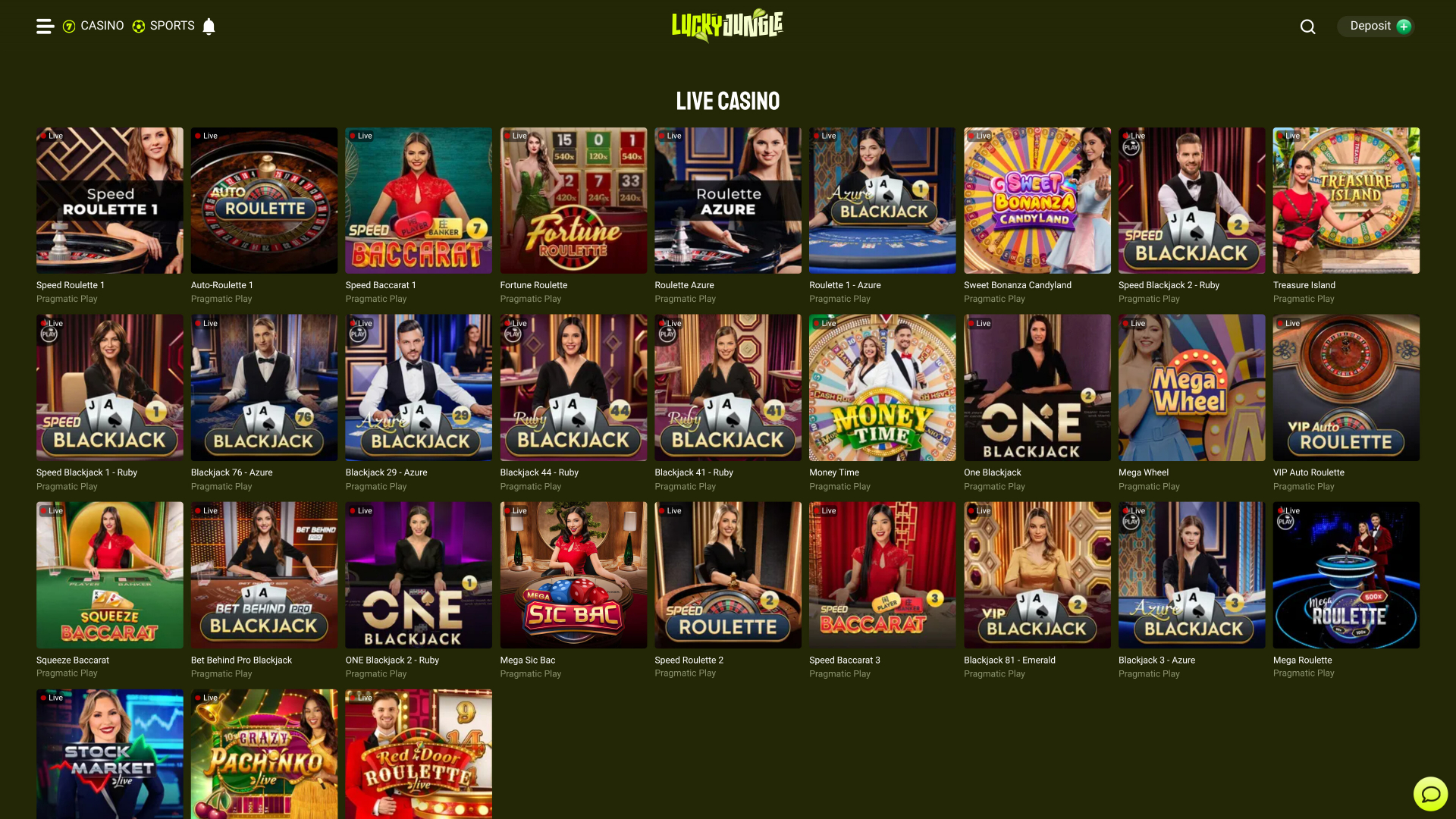 Lucky Jungle Bureau Croupier en Direct