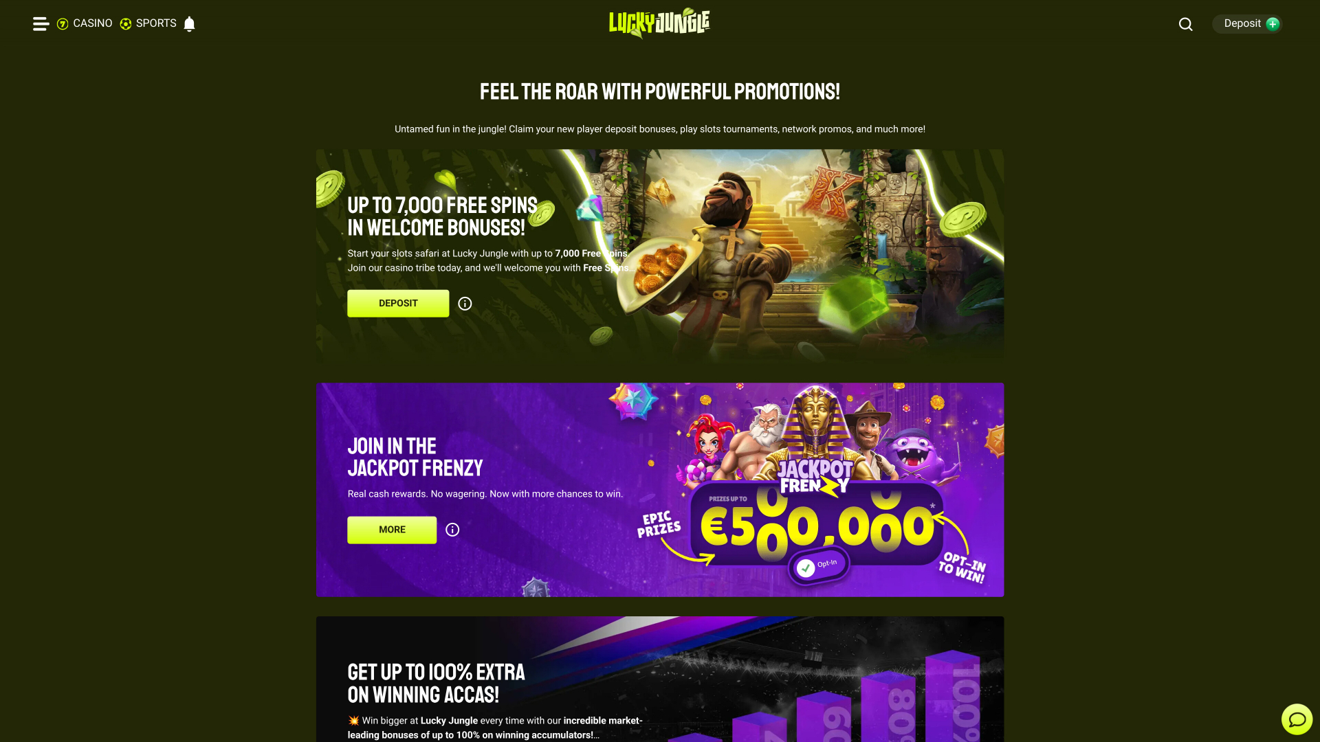 Promotions Lucky Jungle Desktop