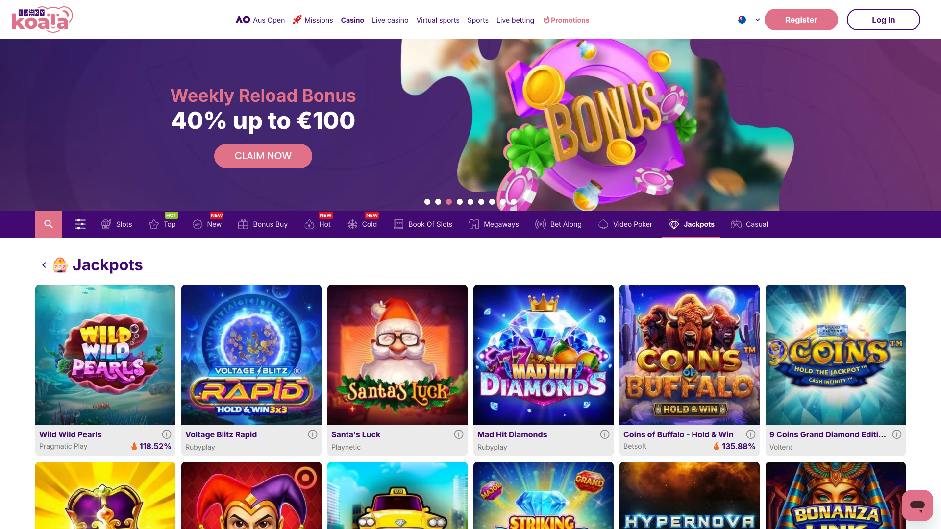 Jackpot de bureau Lucky Koala