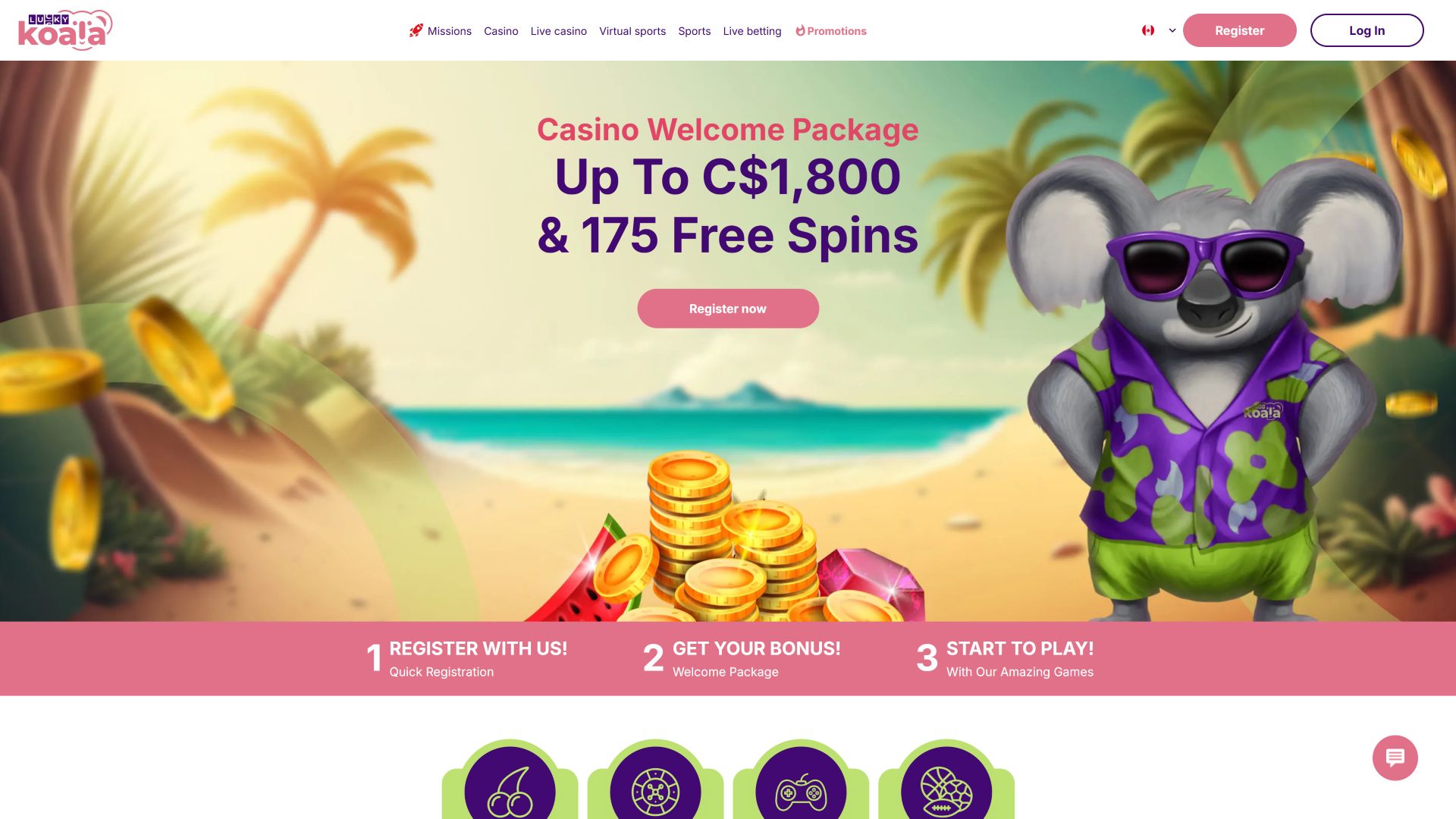 Lucky Koala Desktop-Startseite