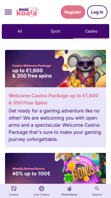 Promotions mobiles Lucky Koala