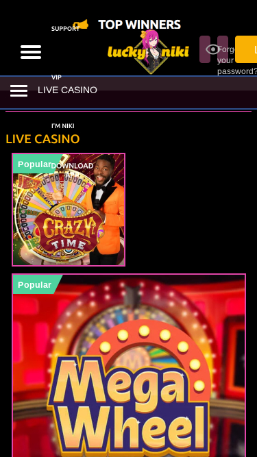 Casino mobile Lucky Niki avec croupier en direct