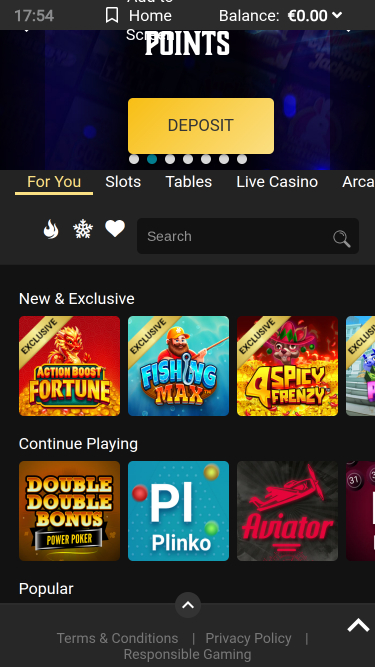 Juegos móviles del casino Lucky Nugget