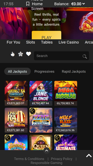 Jackpot móvil del Lucky Nugget Casino