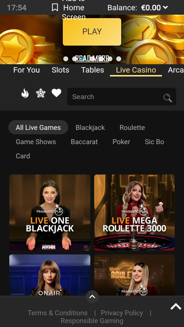 Casino móvil Lucky Nugget con crupier en vivo