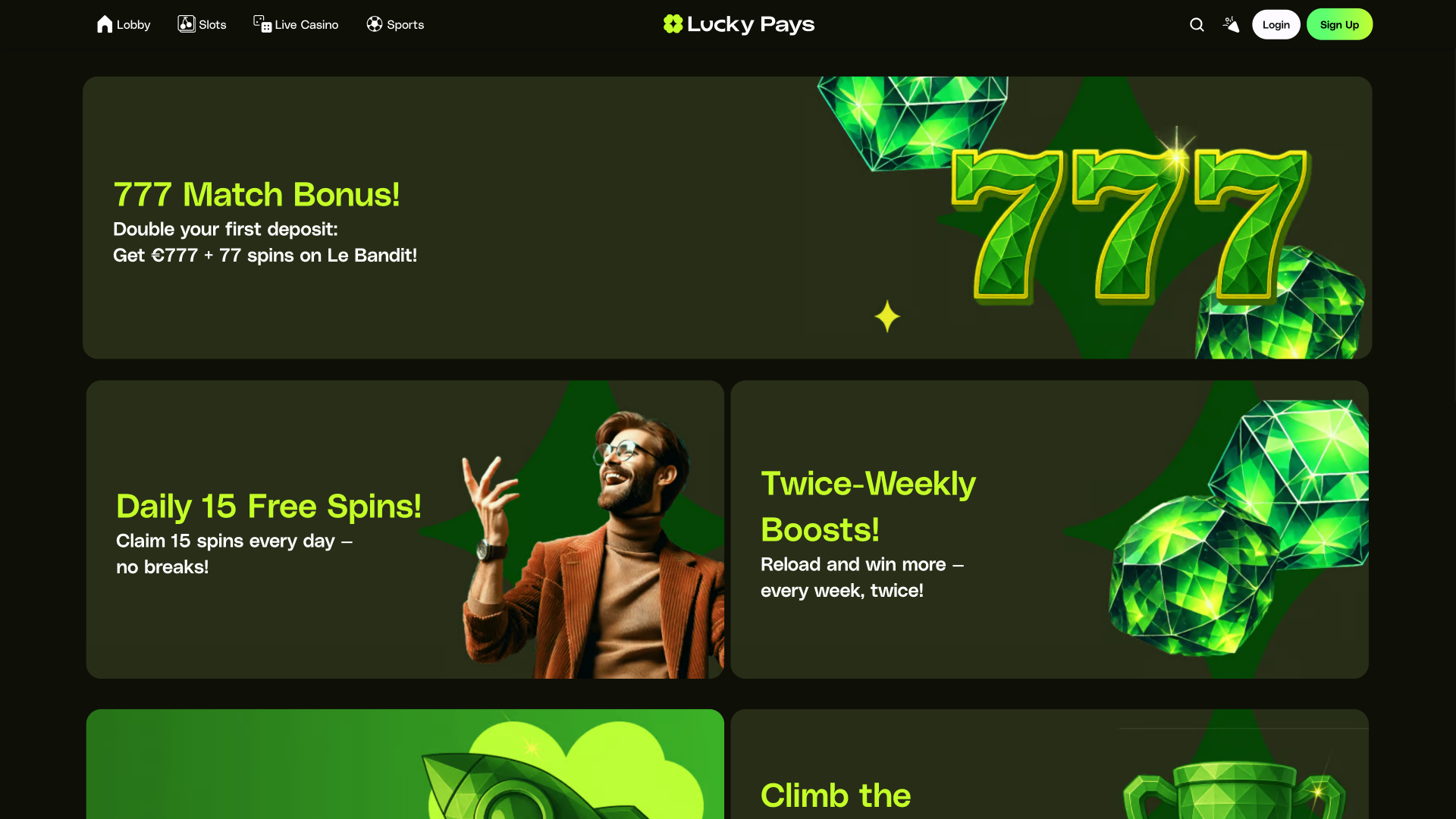 Lucky Pays Casino Desktop-Aktionen