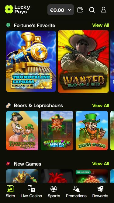 Giochi per cellulari Lucky Pays Casino