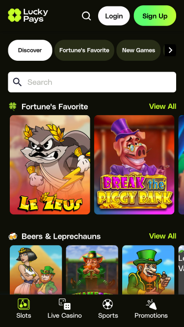 Lucky Pays Casino Mobile Games