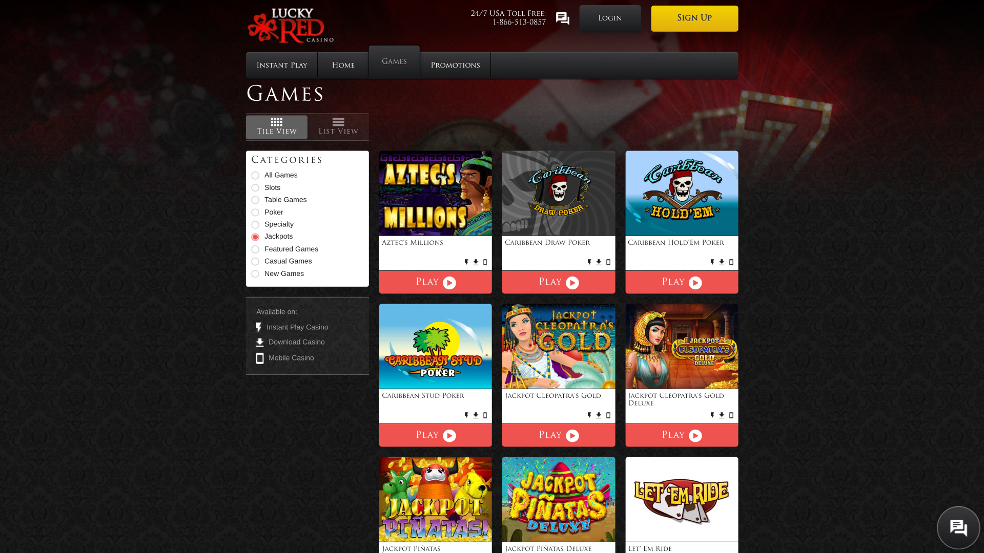 Jackpot de escritorio de Lucky Red Casino