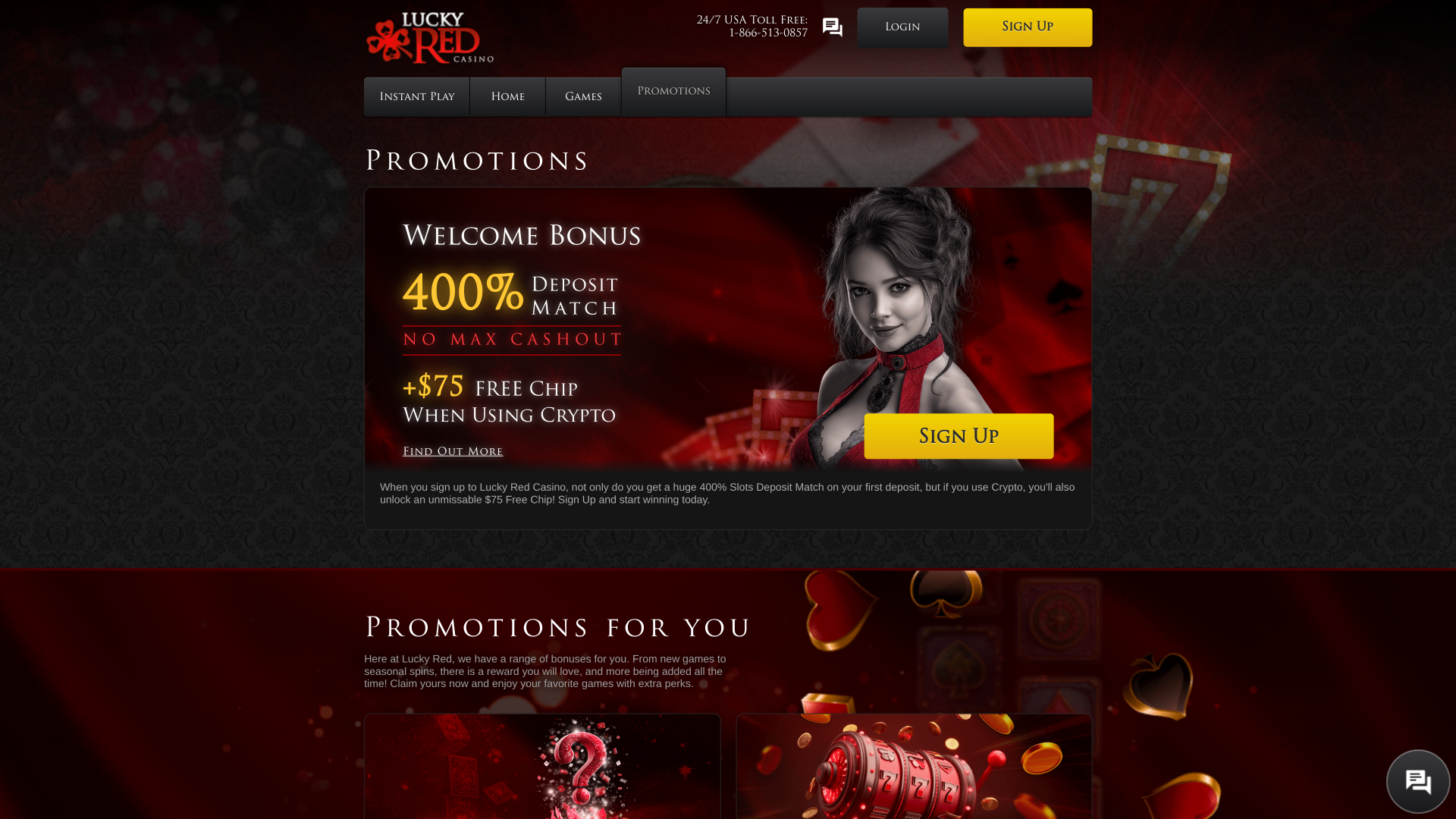 Promociones de escritorio de Lucky Red Casino