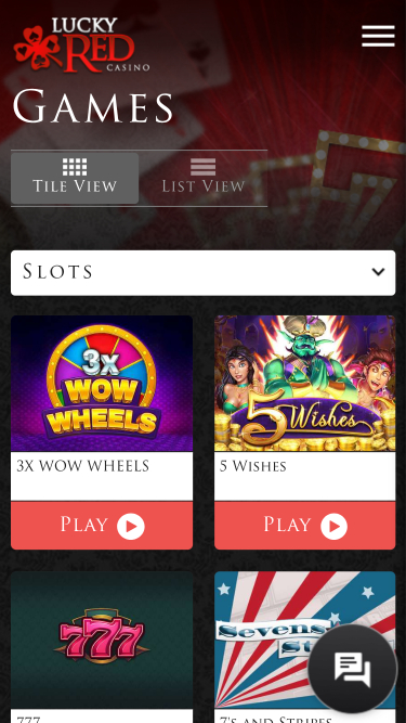 Juegos móviles de Lucky Red Casino