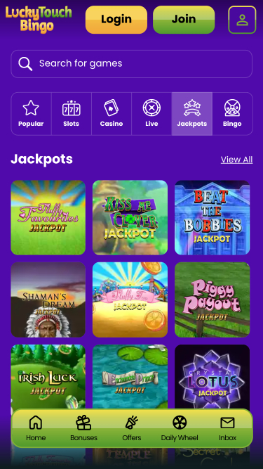 Jackpot mobile Lucky Touch Bingo