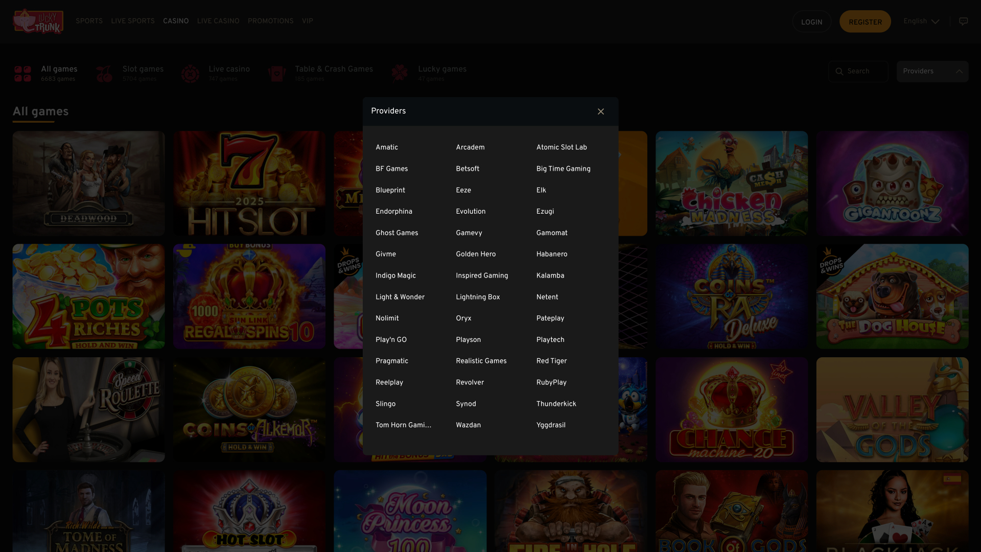 Lucky Trunk Casino Desktop Game Developers 