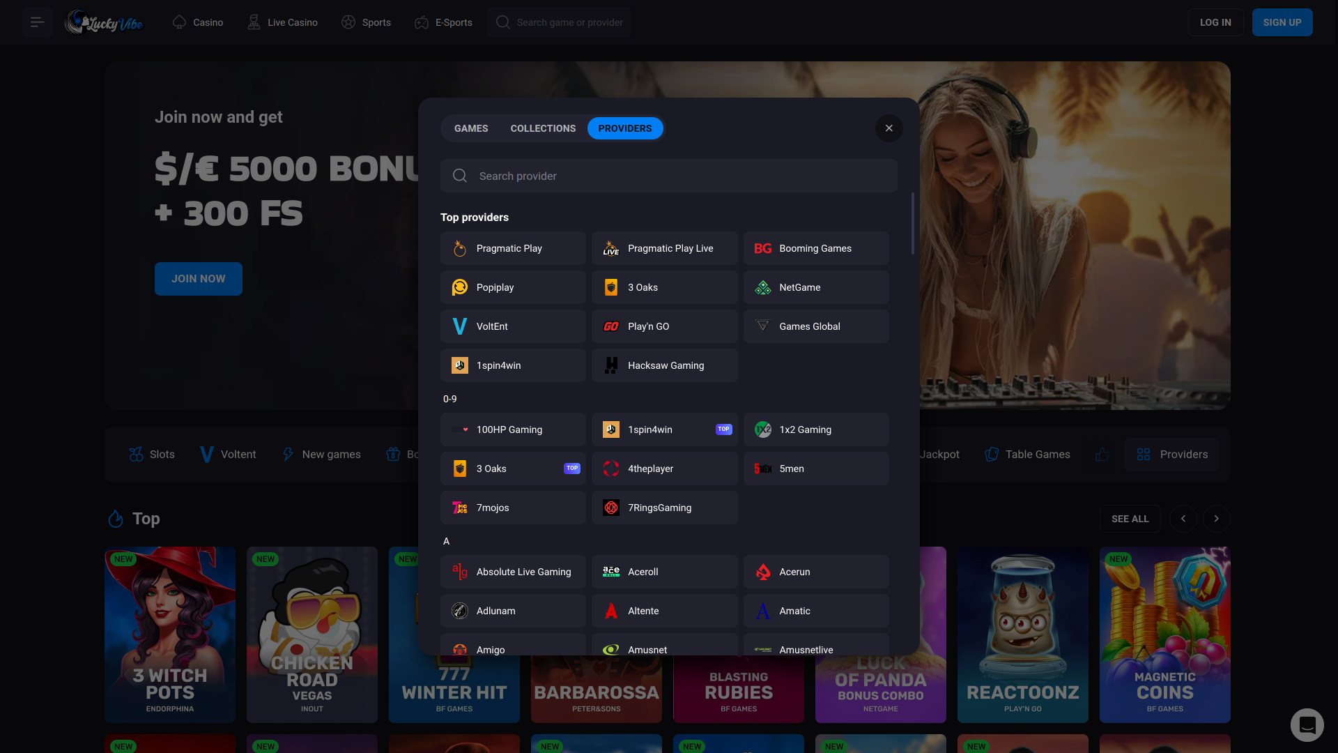 Développeurs du jeu de casino Lucky Vibe pour ordinateur