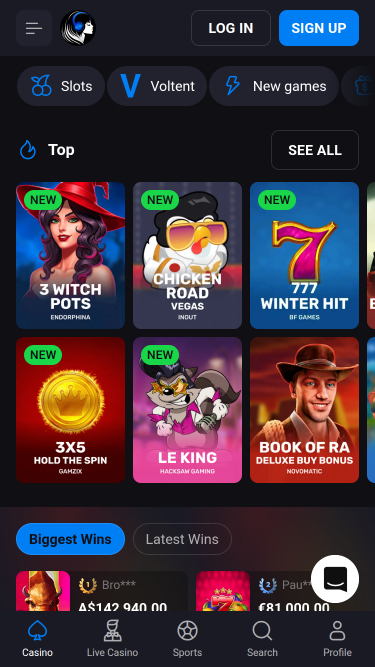 Jeux mobiles de casino Lucky Vibe