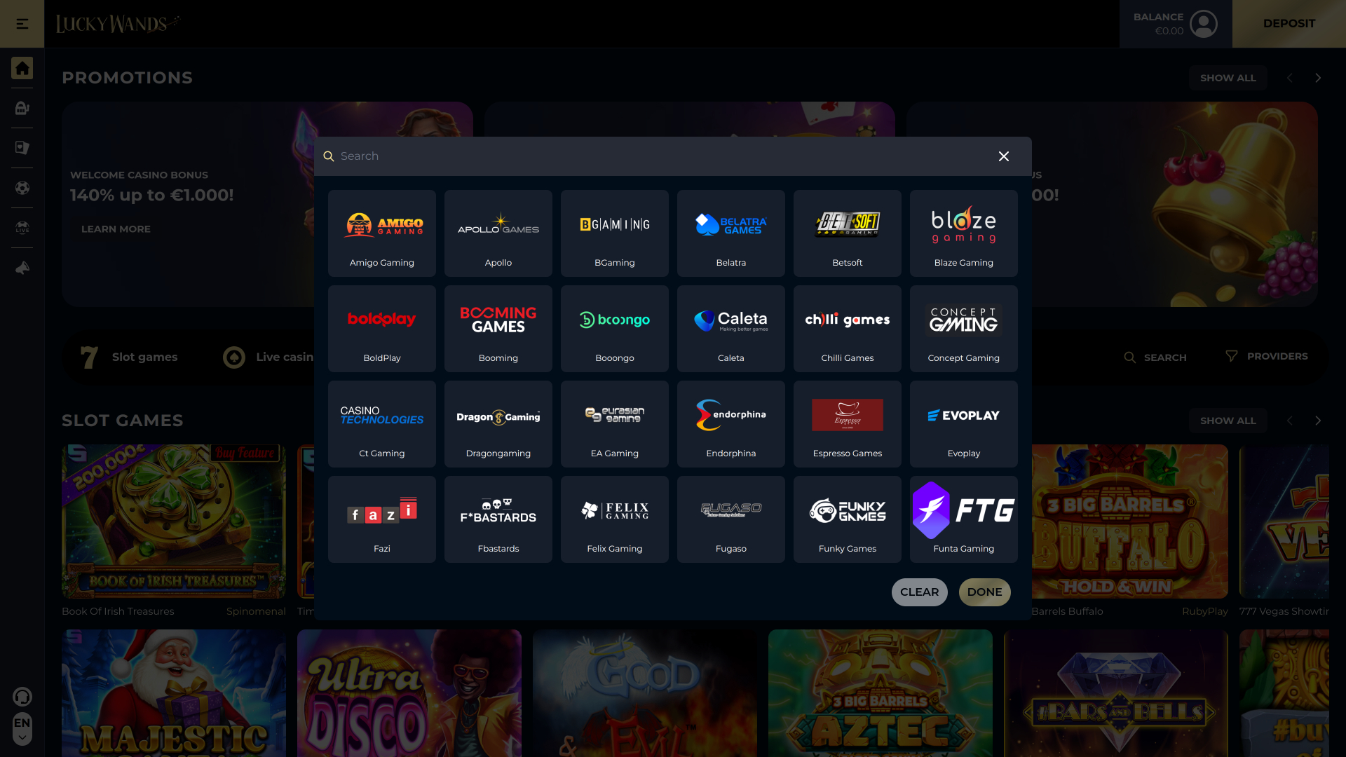 Lucky Wands Casino Desktop Game Developers