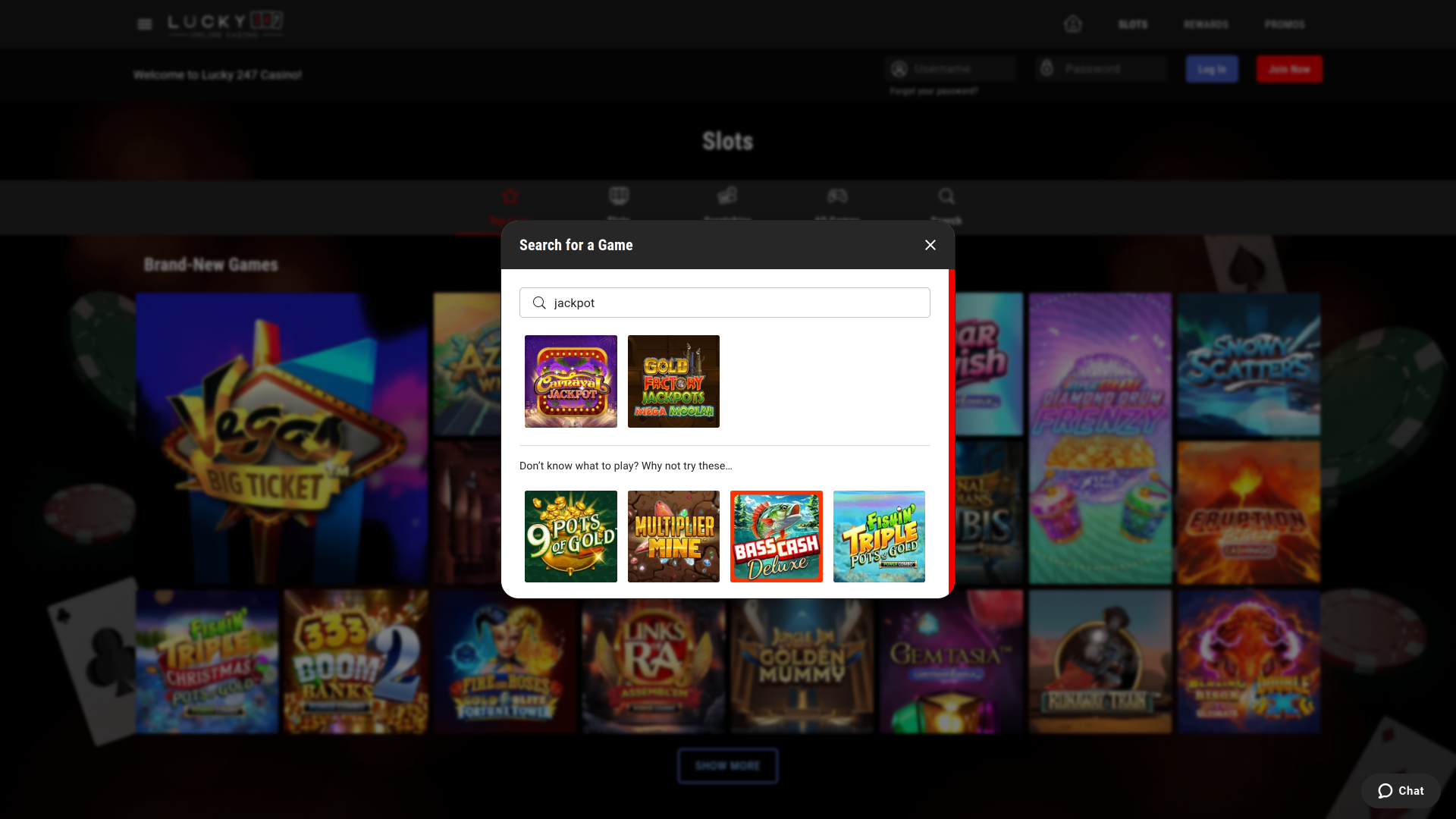 Jackpot desktop del casinò Lucky247