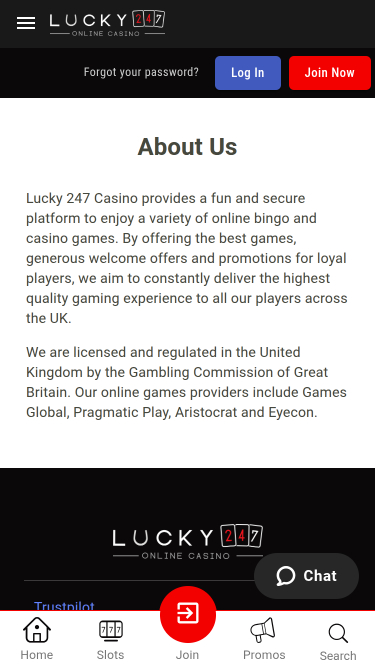 Sviluppatori di giochi per dispositivi mobili Lucky247 Casino