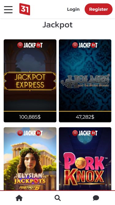 Jackpot móvil del casino Lucky31