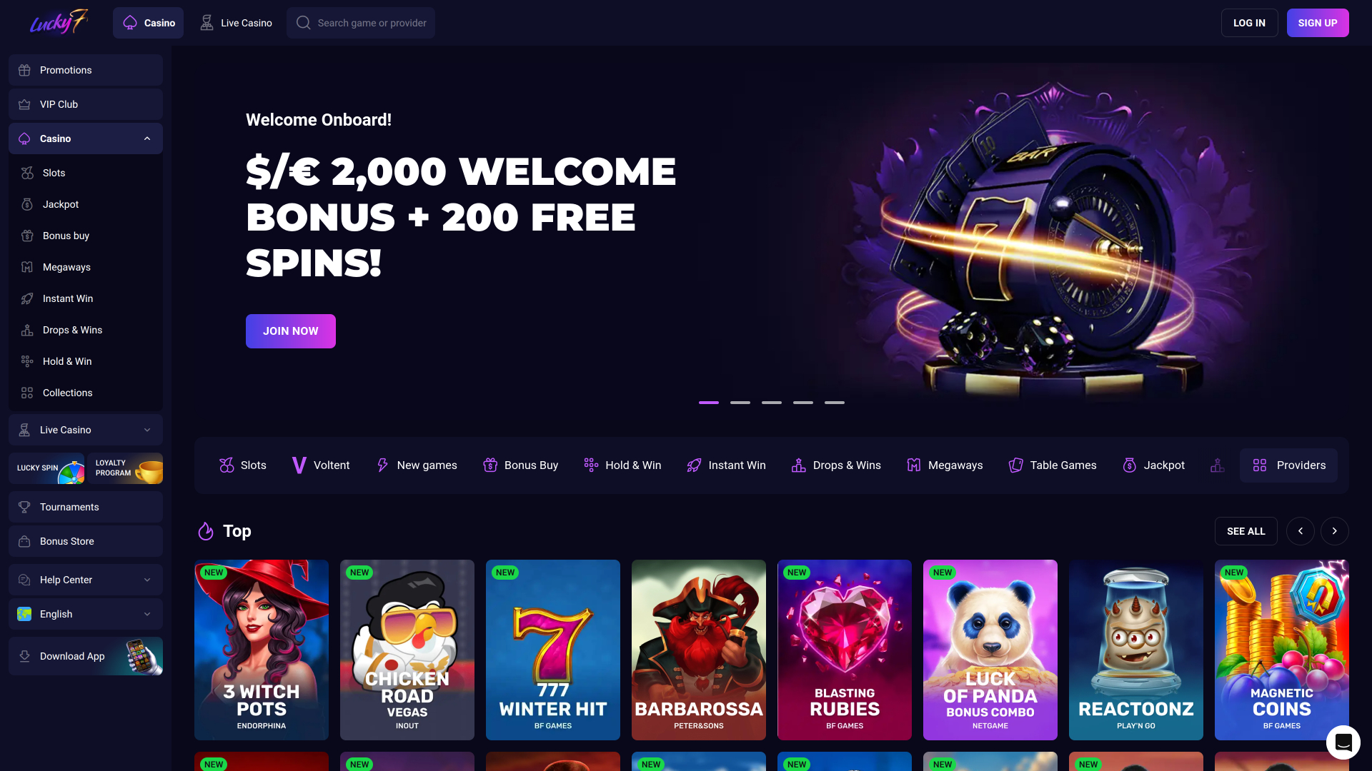 Домашняя страница Lucky7even для рабочего стола