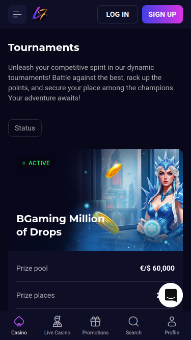 Мобильные турниры Lucky7even