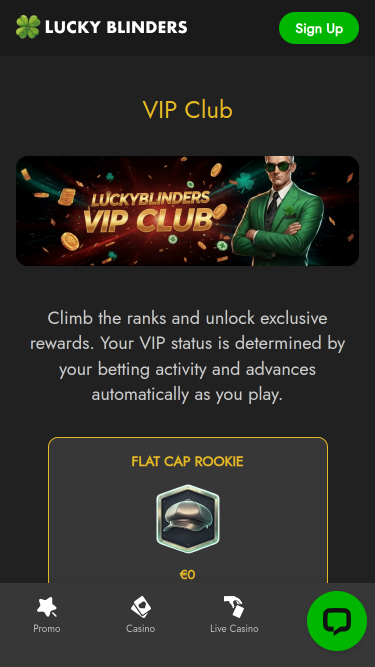 Lucky Blinders Casino VIP-Programm