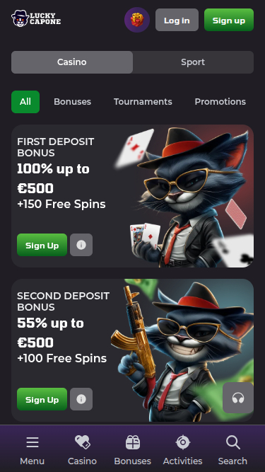 Promotions screenshot of Lucky Capone Casino for Mobile