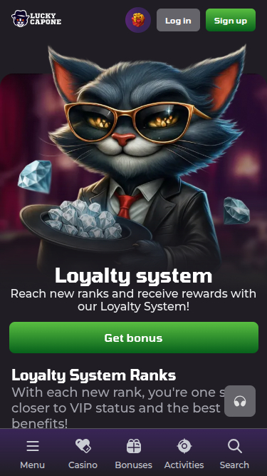 VIP screenshot of Lucky Capone Casino for Mobile
