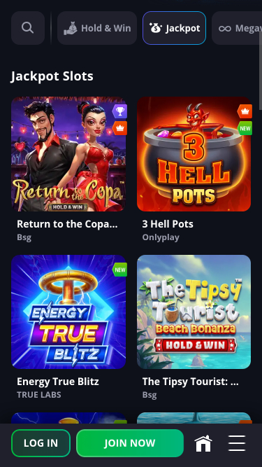 Jackpot mobile du casino Luckyelf