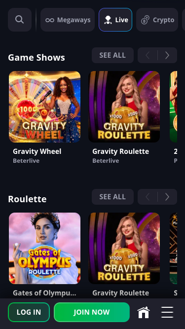 Casino mobile Luckyelf avec croupier en direct