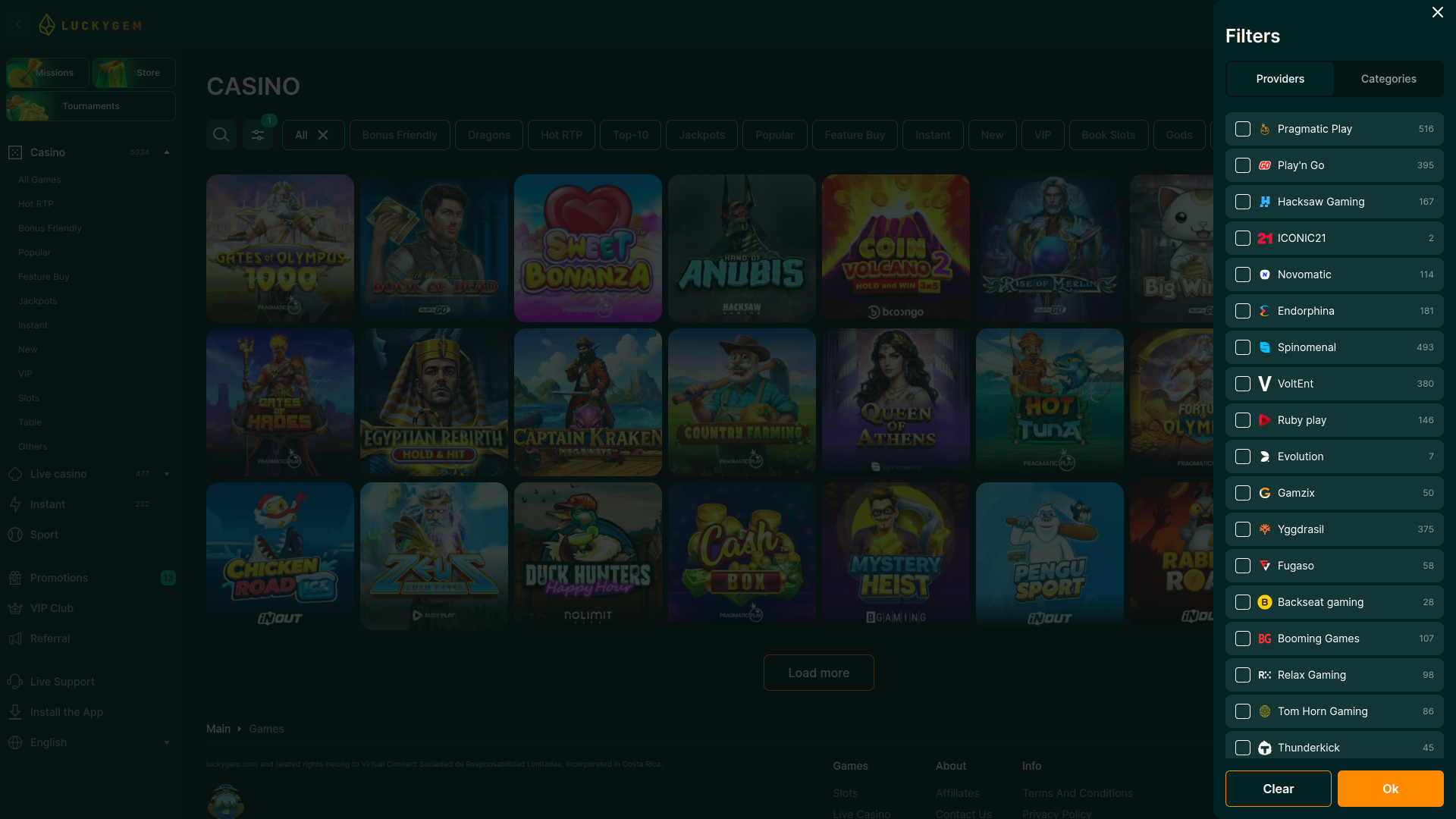 Luckygem Casino Desktop Game Developers 