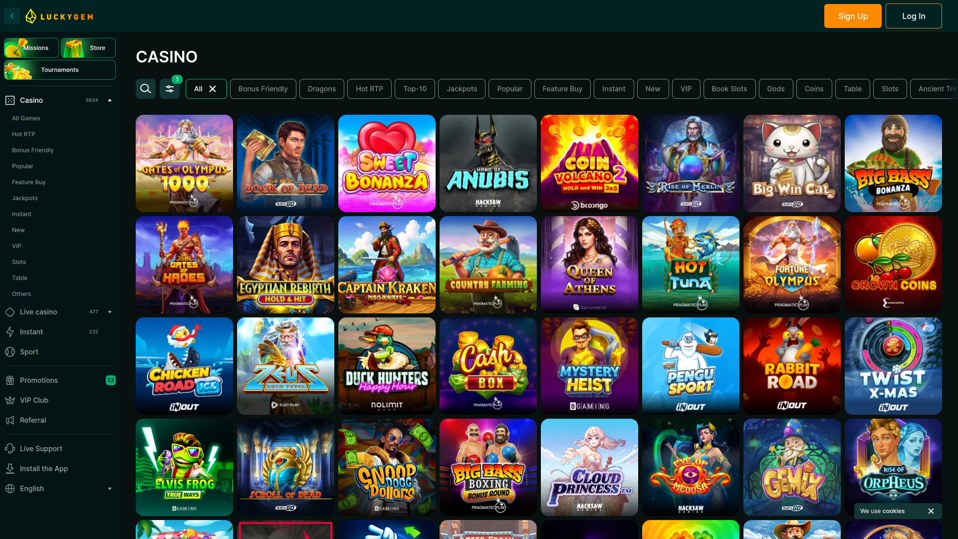 Luckygem Casino Desktop Games