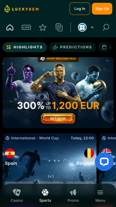 Sports mobiles du casino Luckygem